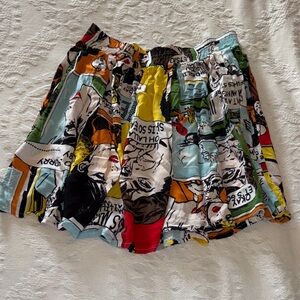 Rare Gently Loved Colorful Comic Print Skirt by Brandy Melville